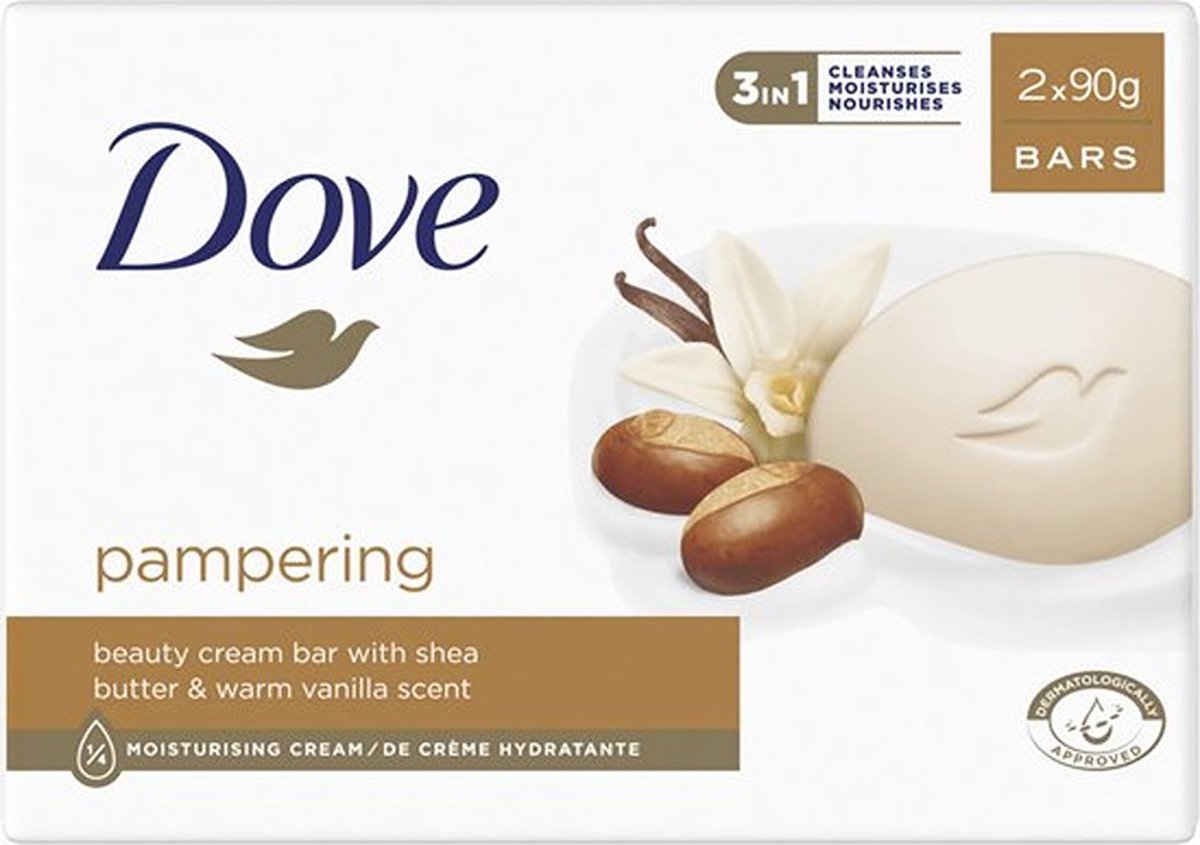 Dove Zeep Tablet Shea Butter - 12 Stuks 2x90 gr - Voordeelverpakking