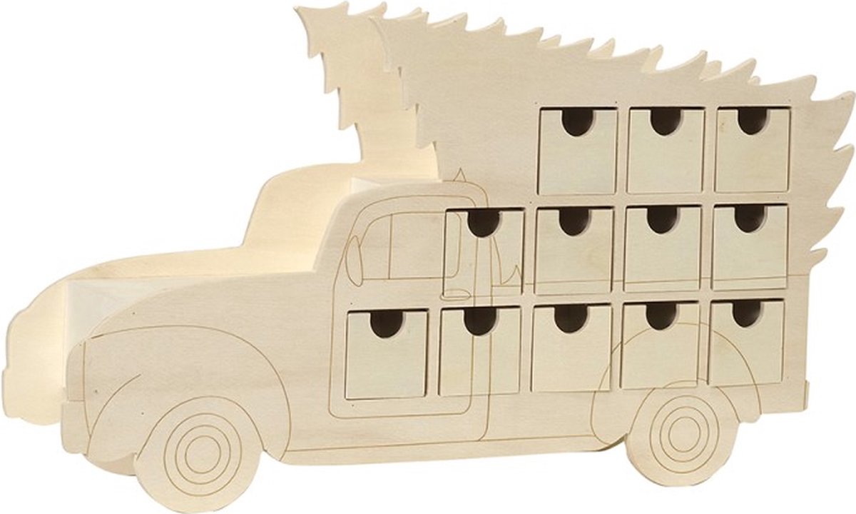 Artemio Adventskalender wagen 40x22,5x10,5 cm