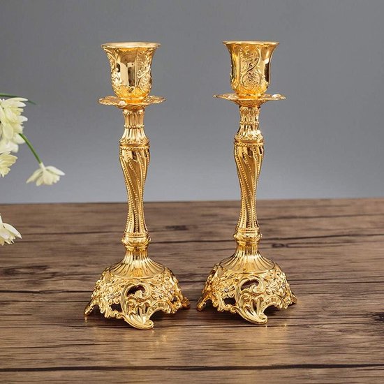 Inweder Kaarsenhouder Gouden Vloer Kandelaar: 1 stks Metalen Kandelaars Houders Hurricane Taper Kaarsenhouders Hoge Kandelaar voor Tafel Middenstuk Bruiloft Evenement Kerstmis of Feest