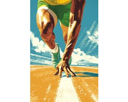 Rennen Poster | Pop Art Poster | Sport Poster | Actie Poster | Energie Poster | Dynamisch Poster | Kunst Poster | 60x90cm | Wanddecoratie | Muurposter | 3579 | Geschikt om in te lijsten