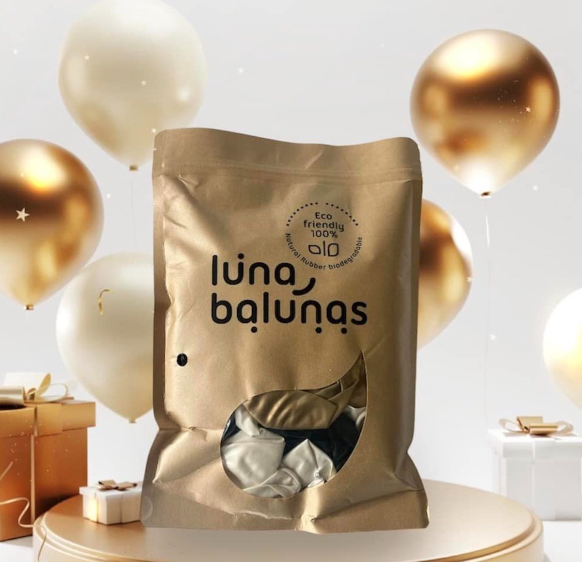 Luna Balunas 50 Stuks Latex Ballonnen Goud Zwart Helium Confetti - Verjaardag feest Decoratie Versiering - Eco Friendly FSC Communie Geslaagd — afbeelding 5