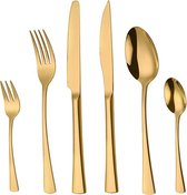 Bol.com Master Knives 6 Persoons Bestekset (36-delig) - Lepels Messen Vorken & Steakmessen - Vaatwasserbestendig - Goud edelstaal aanbieding