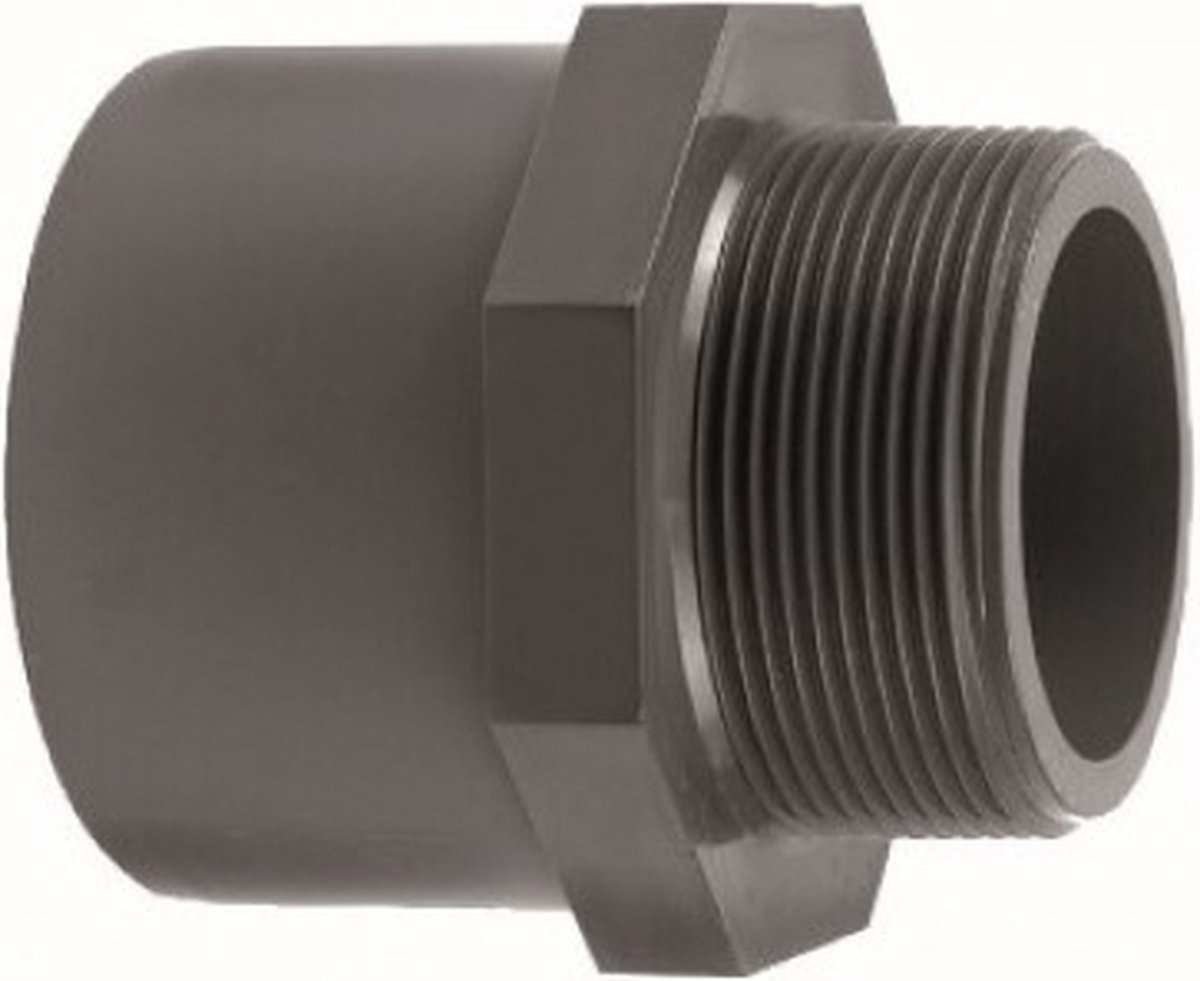 Druk PVC puntstuk - 40/50mm x 3/4  - 16 bar