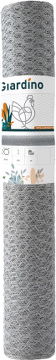 Giardino Zeskant gaas verzinkt 41/0,9 | rol 25 m | 50 cm of 100 cm hoog 0.50m x 25m