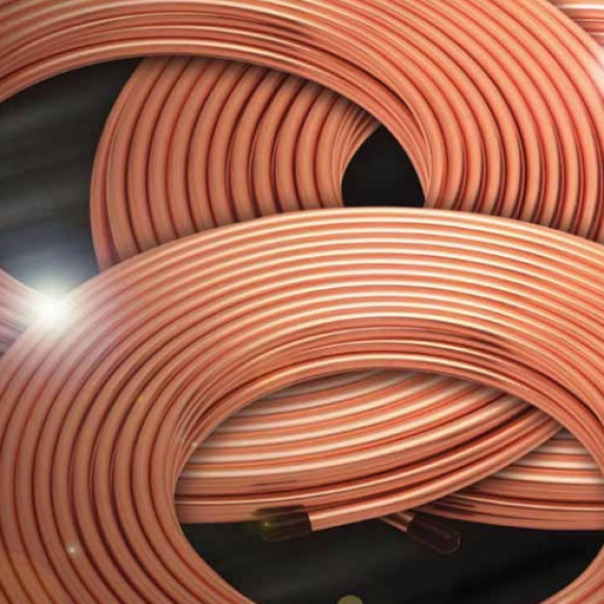 Koperen buis op rol lengte 5 m - diam. 10 mm
