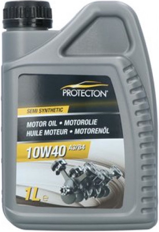 Protecton Motorolie 10W-40 A3/B4 – Semisynthetische - Brandstof besparend - Voor benzine-, LPG- & dieselmotoren – Sterke weerstand tegen oxidatie - Veilige smeerfilm bij hoge temperaturen - 1 Liter