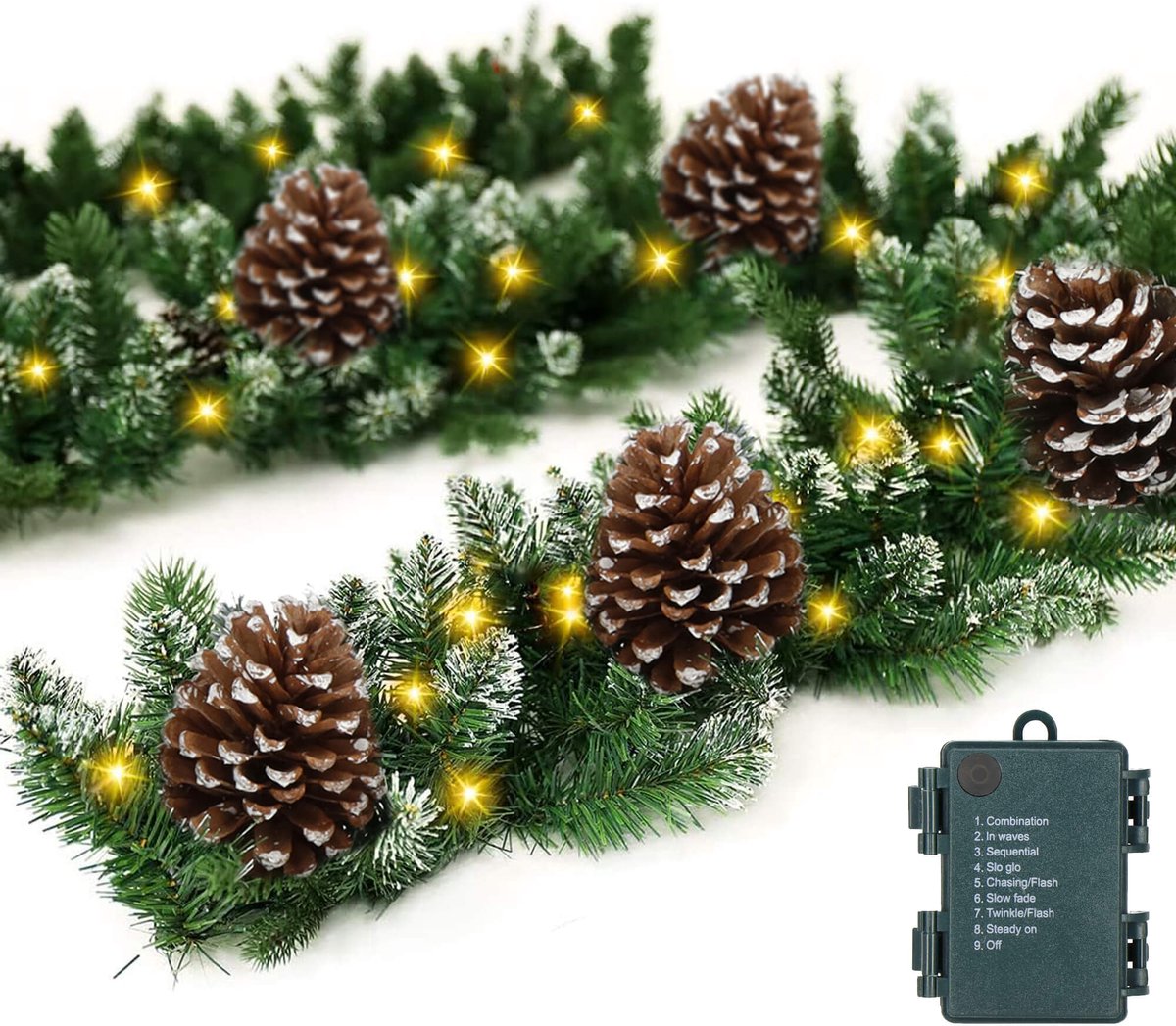 Springos Guirlande | Kerstslinger | Warm Wit | 50 LED | 280 CM – foto 7