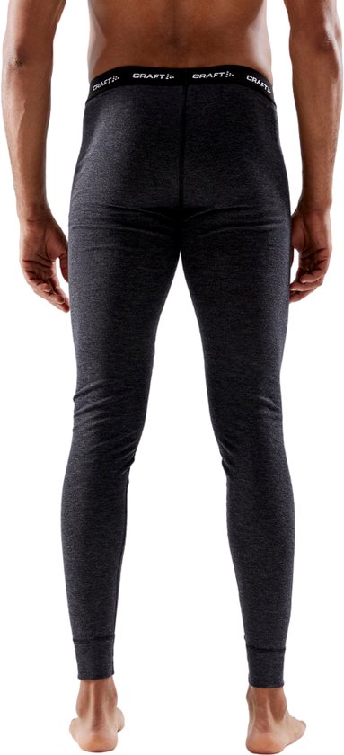 Achterkant man met donkergrijs gemêleerde thermobroek met zwarte tailleband met 'CRAFT' logo.