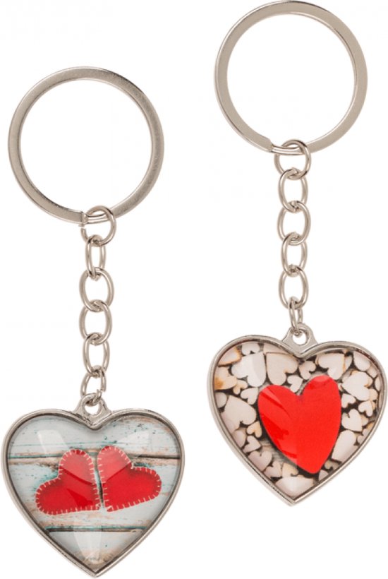 Ensemble porte-clés coeur de 6 pièces