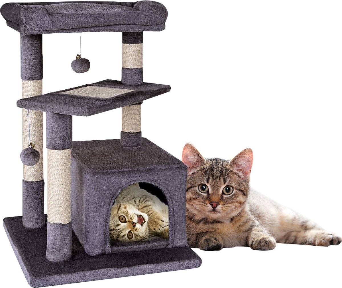 MKSS® Krabpaal voor grote Katten - Krabton - Kattenhuis - Donkergrijs