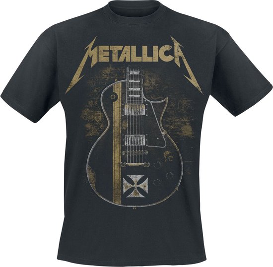 T-shirt Metallica Hetfield Iron Cross Guitar noir XL Katoen homme - Produits dérivés du groupe, groupes