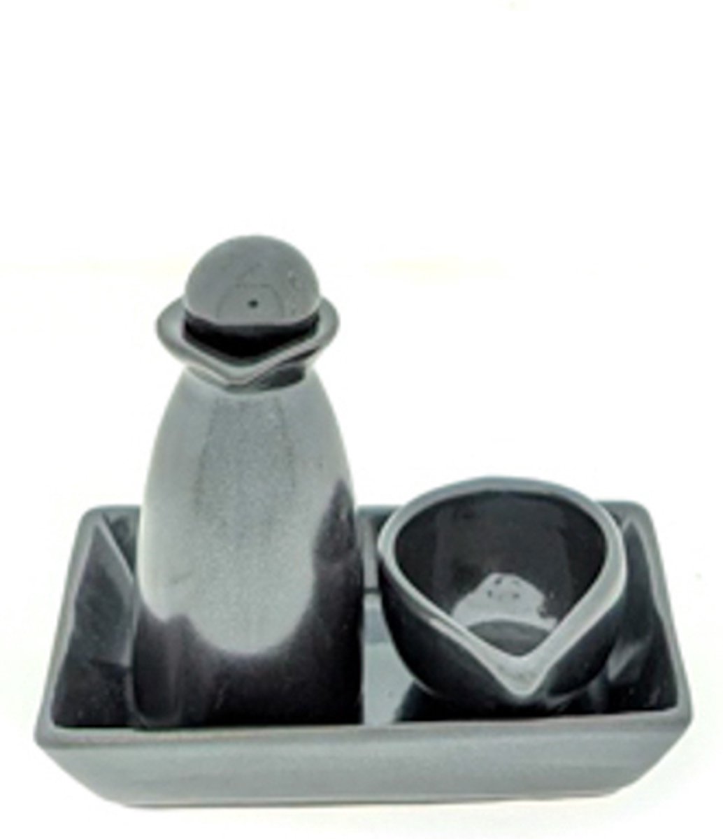 Goedkoopste Scrubsetje - Massageolie setje - Oliesetje -Scrubset Keramiek - Diep zwart