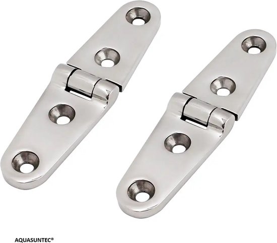 Anstore 2 stuks scharnieren, inklapbaar, 100 x 76 x 3 mm, zilveren