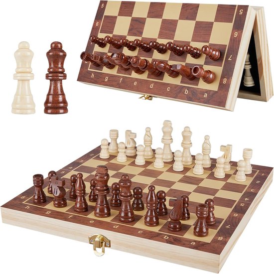 Jeu D'échecs Magnétique Portable 5-en-1 - Échiquier Pliable Avec échecs, Dames, Backgammon - Pour Voyage