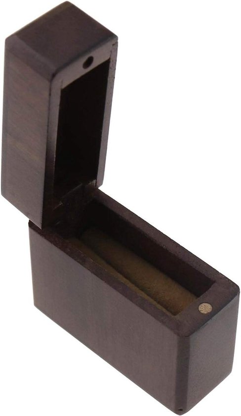Houten ringendoosje met dekseltje en de tekst Will You Marry Me - trouwen