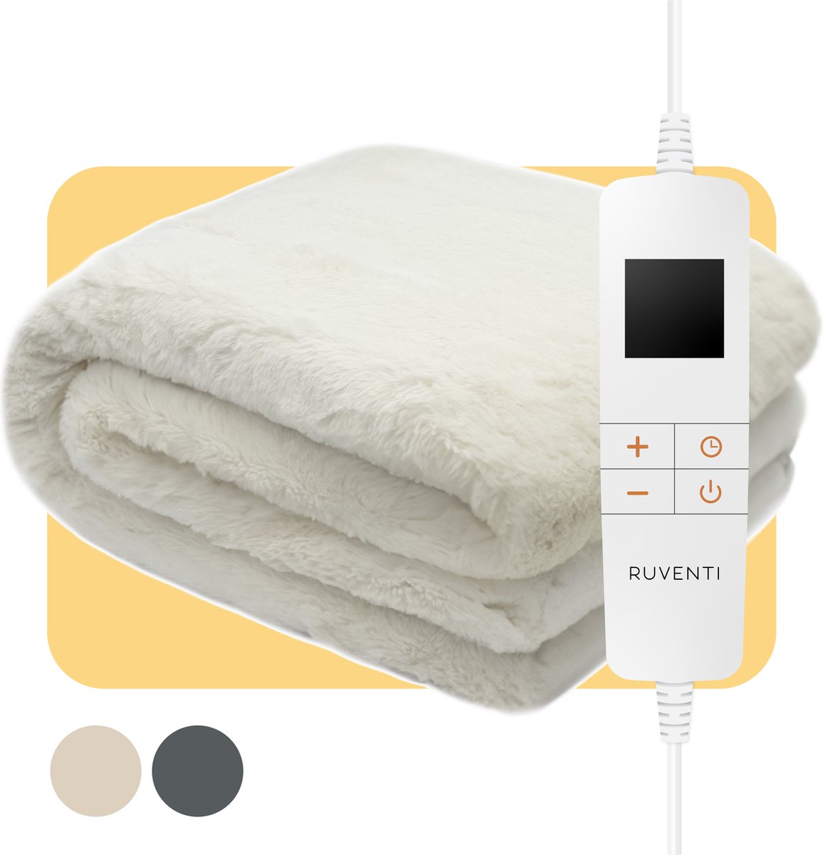 Ruventi Elektrische Deken - 180 x 130 cm XL Beige - 10 - Ruventi - €42,95