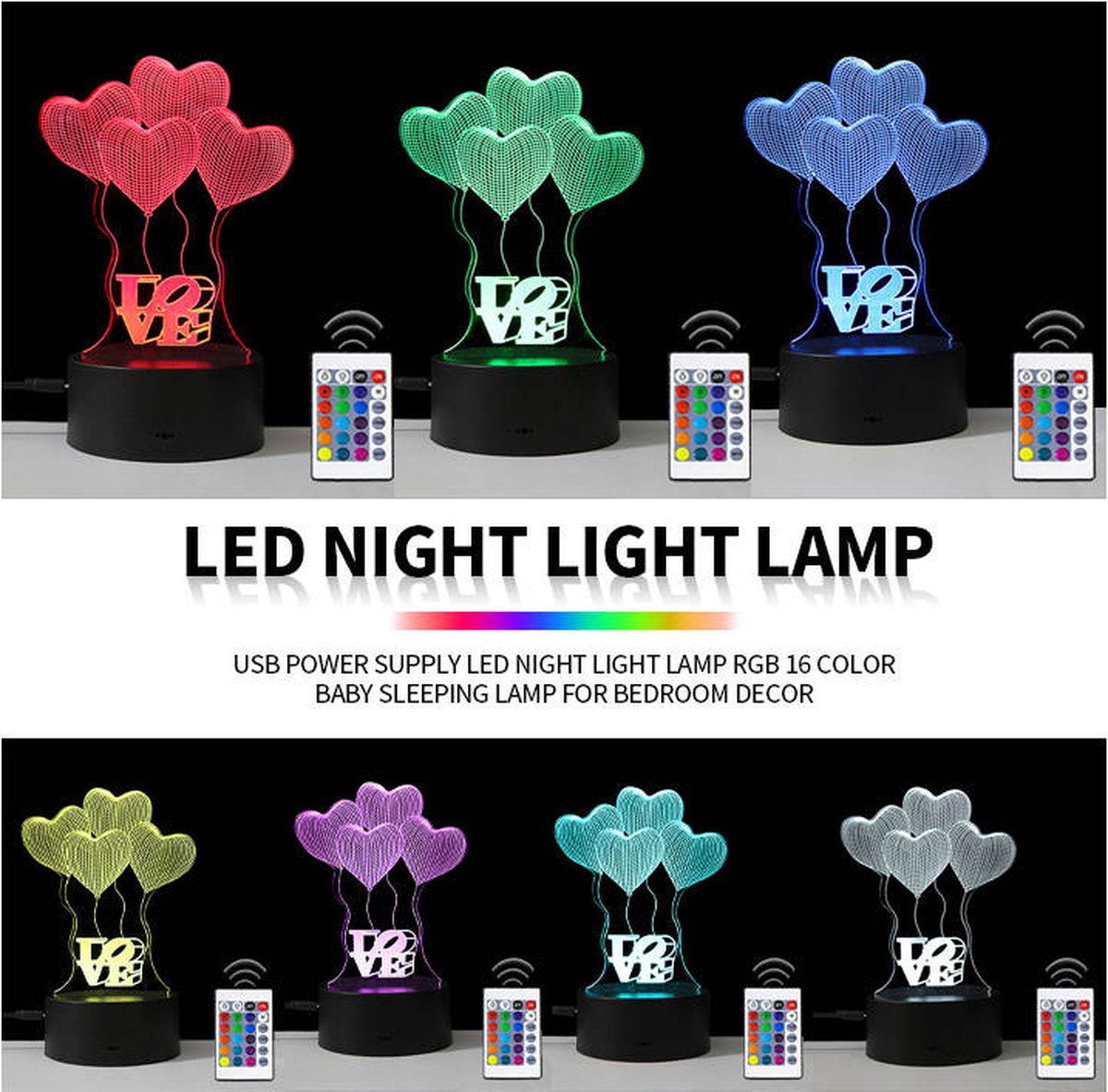 Klarigo® Nachtlamp - 3D LED Lamp Illusie – 16 Kleuren – Bureaulamp – Skateboard - Tony Hawk - Sfeerlamp – Nachtlampje Kinderen – Creative lamp - Met afstandsbediening — afbeelding 4