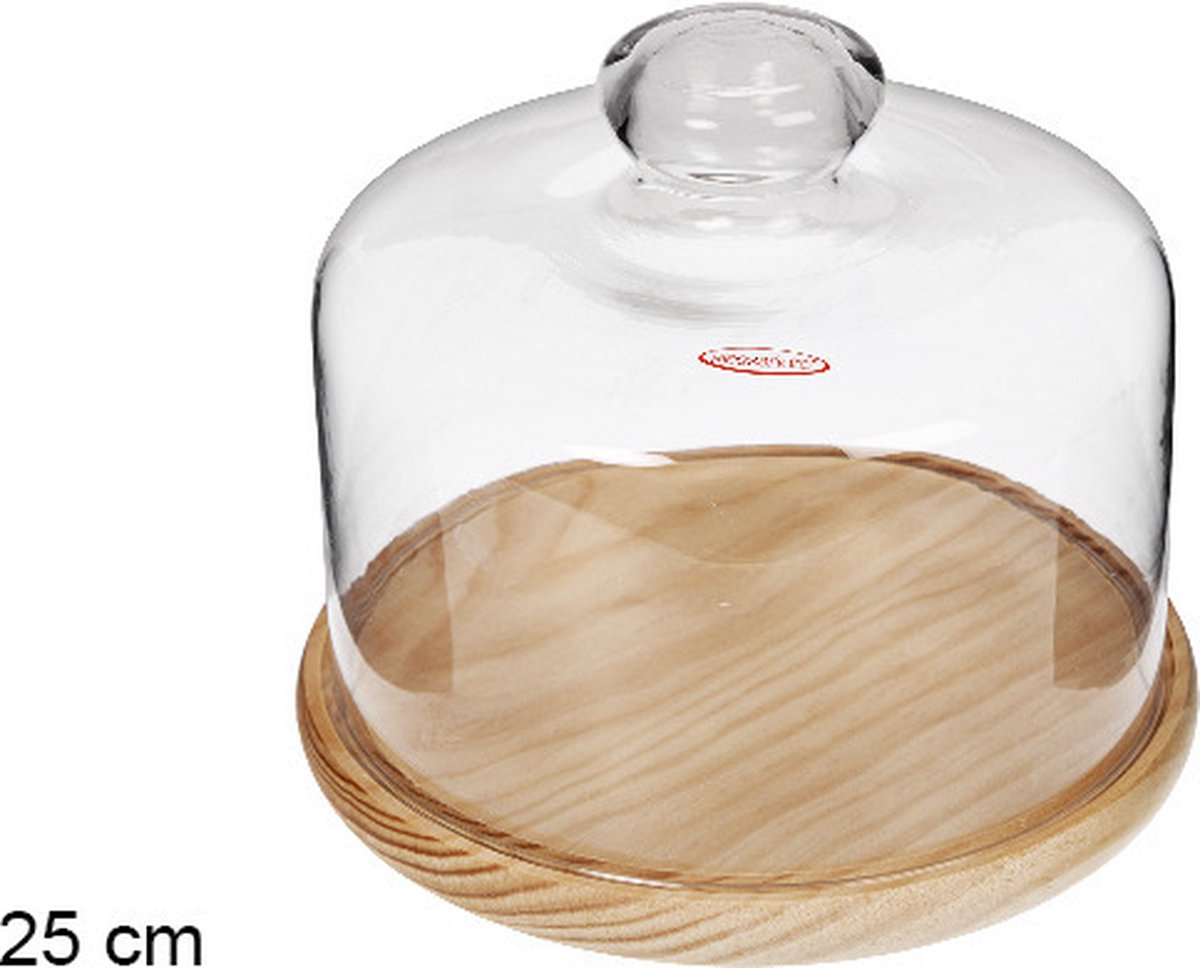 Alessandro Kaasstolp/borrelplank - glas/hout - 25 cm - kaasplank/taartplateau — cadeau in Kookcadeaus - foto 3