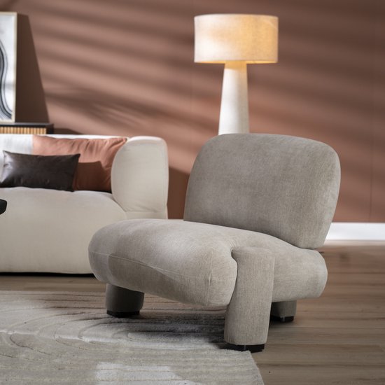 Bronx71® Fauteuil scandinave Louise chenille taupe