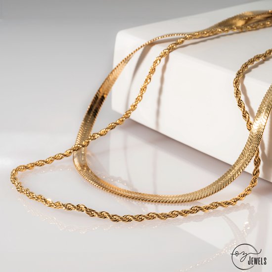 Plaqué Or Collier Femme Plusieurs Rangs Collier Deux Rangs Perlés