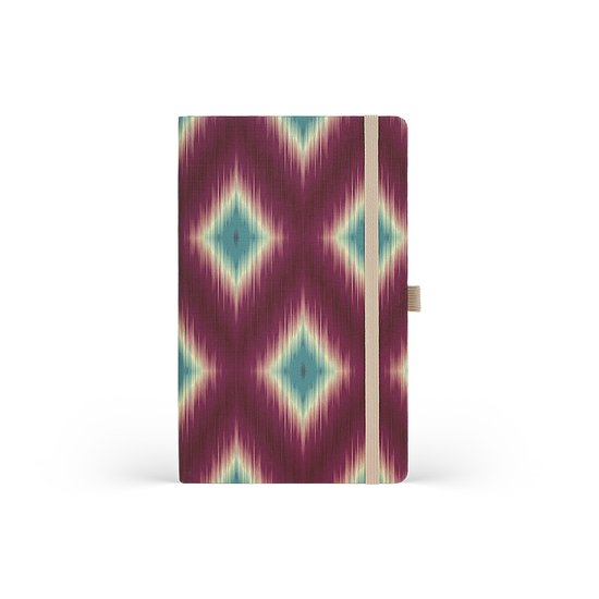 Carnet Castelli Milano A5 Ikat - Magenta Jade - contenu avec des lignes - 130x210 mm - Made in Italy