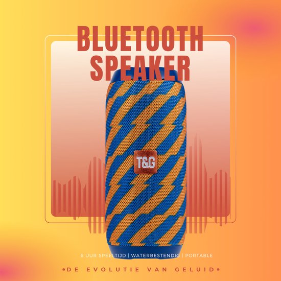 Pulver draadloos Speaker Oranje & blauw - Muziek box - TG Prox - 10 watt - Speakers – Draadloos – werkt op bluetooth — afbeelding 5