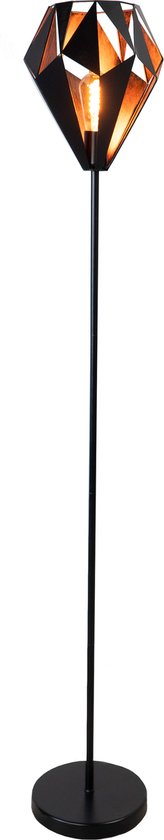EGLO Carlton 1 Vloerlamp - E27 - 152,5 cm - Zwart/Koper