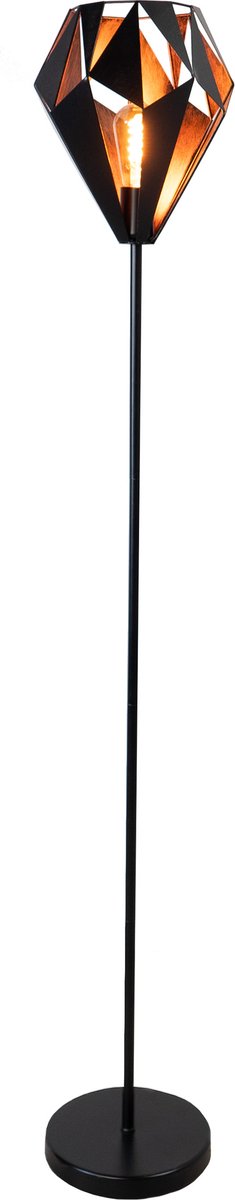 Eglo - Vloerlamp Carlton 1 - Zwart, Koper