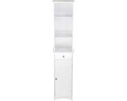 Luxe Badkamerkast – Kolomkast – Vrijstaand – Badkamer Meubel – Hoogwaardig Materiaal – Extra Opbergruimte – Klassiek Design – Wit