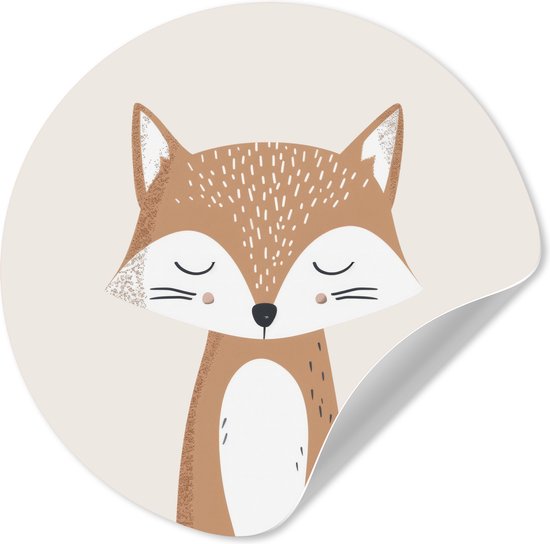 WallCircle® - Behangcirkel 50x50 cm - Muurstickers Vos - Dier - Bosdieren - Muurcirkel - Kinderkamer accessoires - Decoratie babykamer - Wandcirkel zelfklevend