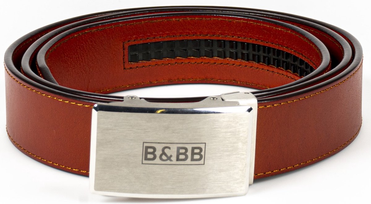 Black & Brown Belts/ 150 CM / Outlined - Light Brown Belt XL/Automatische riem/ Automatische gesp/Leren riem/ Echt leer/ Heren riem bruin/ Dames riem Bruin/ Broeksriem / Riemen / Riem /Riem heren /