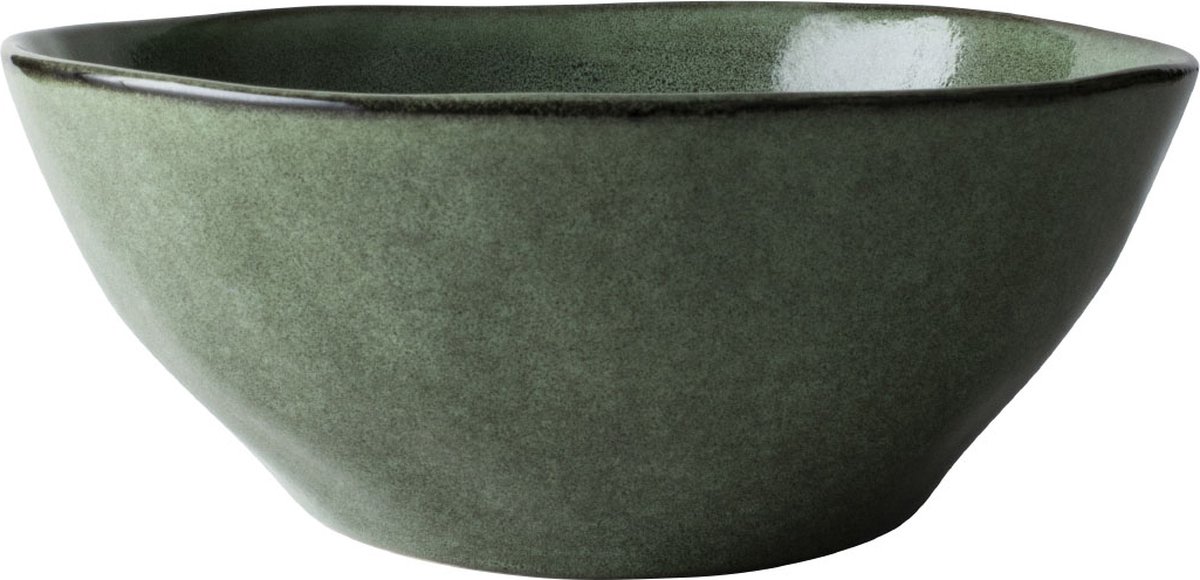 Dutch Rose Serenity Schaal - Serveerschaal - 24cm - Stoneware Handgemaakt - Groen