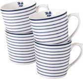 Laura Ashley Blueprint Collectables Mokken set van 4 - Candy Stripe - 32 cl.