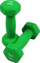 JPS Sports® Dumbells - Gewichten - Dumbells 1kg - Dumbells set 2 x 1 kg - Zeshoekig - Duurzaam - Groen
