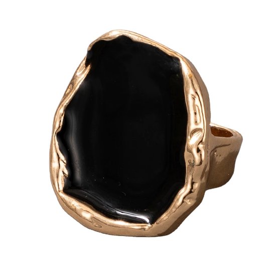 Fler Fleuri bague Trendy Style boh me Dor Noir