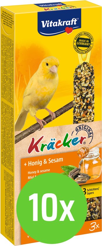 10x Vitakraft Honing/Sesam-Kräcker Kanarie 3in1