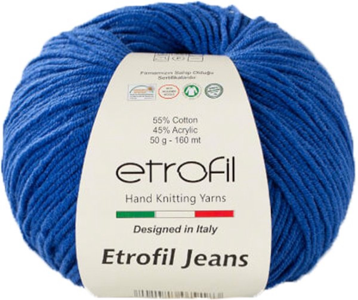 Etrofil Garen Jeans Indigo No 19- 55% Katoen 45% Acryl- Amigurumi Haak- en Breigaren