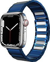 Bracelet Strap-it adapté à Apple Watch - bracelet en acier magnétique de luxe - bleu - Taille: 42 - 44 - 45mm