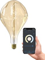 Calex EVO XXL Slimme Lamp - Wifi LED Filament Verlichting - E27 - Smart Vintage Lichtbron Gold - Dimbaar - Warm Wit licht - 6W