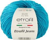 Etrofil Garen Jeans - Turquoise No 22 - 55% Katoen 45% Acryl- Amigurumi - Haak- en Breigaren