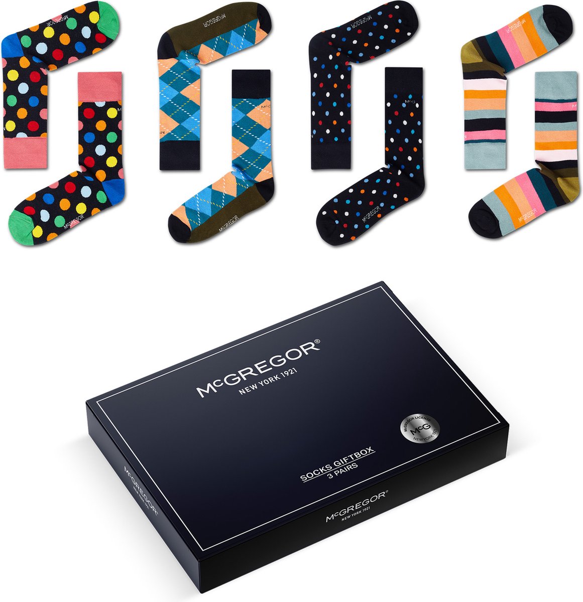 McGregor Sokken Heren | Maat 41-46 | Fancy Giftbox | Multi Cadeau mannen/Sokken Giftbox