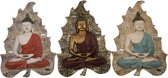 Wanddecoratie DKD Home Decor Boeddha Hars (19 x 3.1 x 26.5 cm) (3 pcs)