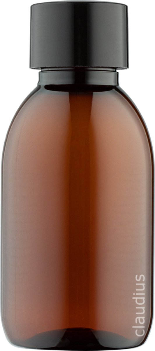 Lege Plastic Fles 250 ml PET Amber bruin - met zwarte dop - set van 10 stuks - navulbaar - leeg