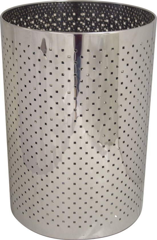 Welsprekend Uitpakken Blind Wasmand RVS mat , 58 cm hoog en 35 cm doorsnee met tuimel deksel 811satG |  bol.com