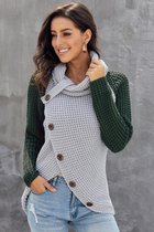 Trui Sweater Dames met col - Groen - Trifona - Maat L