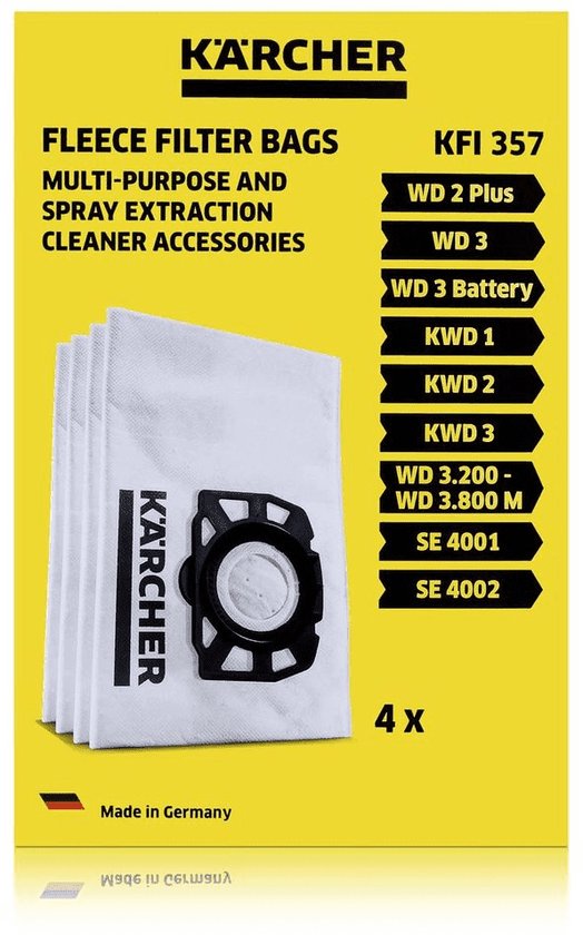 10 sacs filtrants de remplacement pour aspirateur Karcher Wd2 Mv2