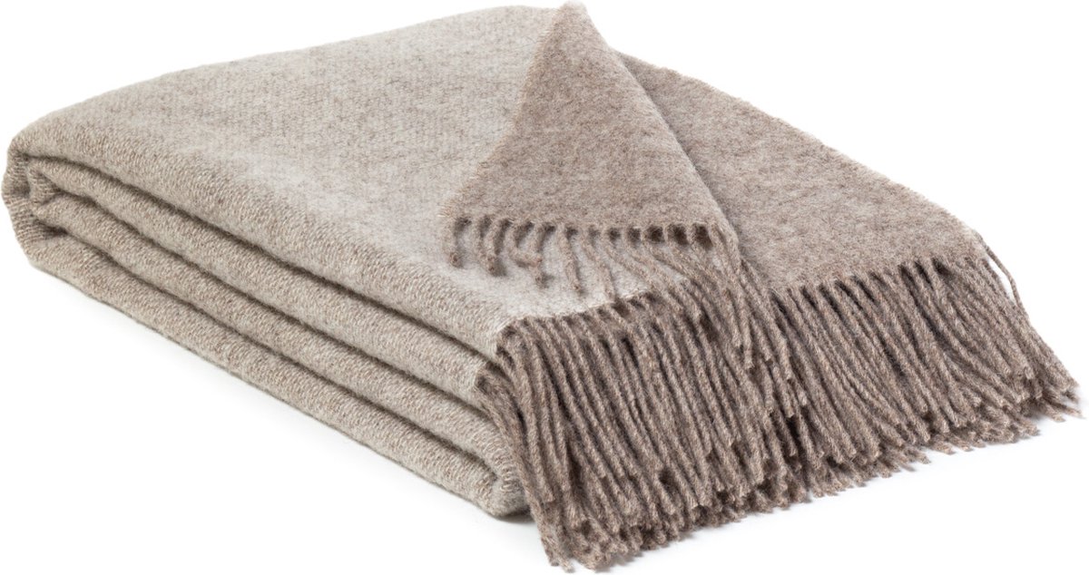 Most Plaid Cappuccino - Nieuw-Zeelandse wol - 130 x 190 cm - beige