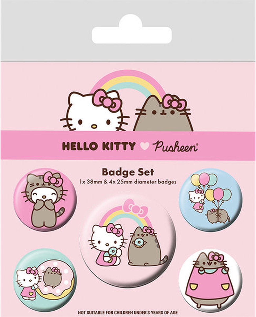 Hello Kitty - Hello Kitty Loves Pusheen - Giftpack Buttons - Anime - Kawaii