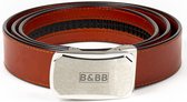 Curved - Light Brown Belt B&BB/ Leren Riem/ Heren Riem/ Dames Riem/ B&BB / Automatische Gesp/ Runderleer/ RVS