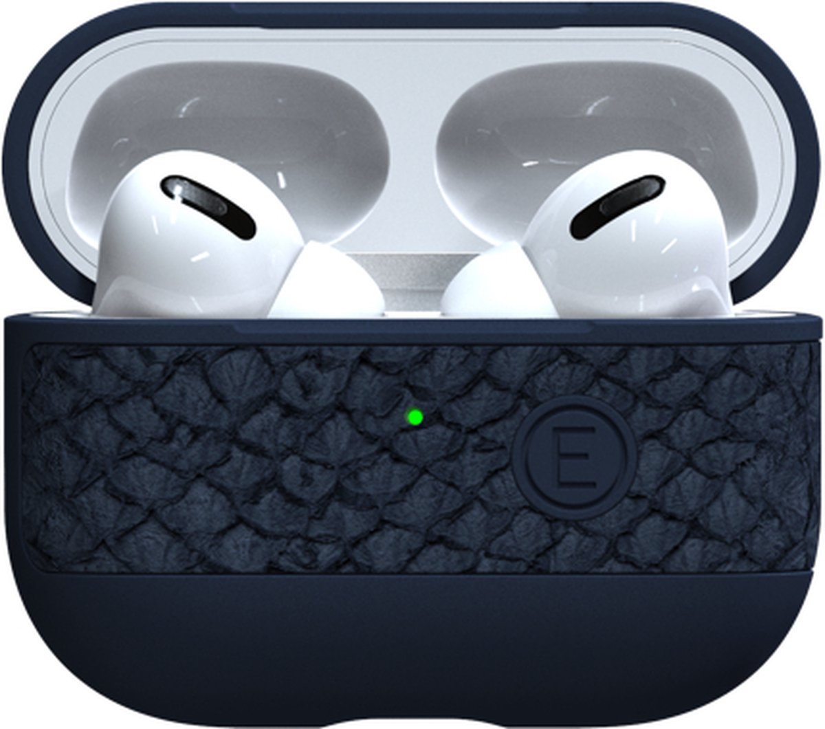 Njord byELEMENTS AirPods Pro Hoesje - Zalm leer - Salmon Leather Vatn - Blauw